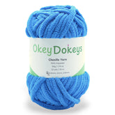 blue chenille yarn chunky texture for crocheting amigurumi or blankets